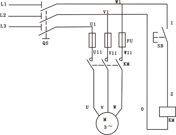 點動正轉控制線路原理圖